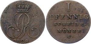 O3124 German States Hannover Pfennnig George IV 1828 C KM# 125.1 ->Make offer