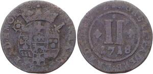 O3129 German States Padernborn 2 Pfennig Franz Arnold 1718 KM# 194 ->Make offer