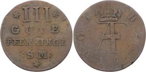 O3157 Germany Mecklenburg Strelitz 3 Gute Pfenninge Adolf Friedrich IV 1793