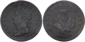 O3161 Canada Token Nova Scotia Half Penny 1823 without hyphen ->Make offer