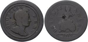 O3171 Great Britain Farthing George I 1719 large 9 ->Make offer