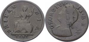 O3176 Great Britain Farthing George II 1735 ->Make offer