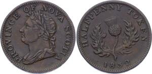 O3179 Canada Token Nova Scotia Half Penny 1832 ->Make offer