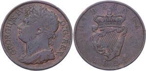 O3182 Ireland Penny Hibernia George IV 1822 ->Make offer
