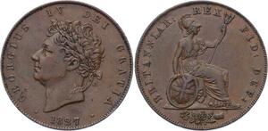 O3190 Great Britain 1/2 Half Penny George IV 1827 AU SUP !!! ->Make offer