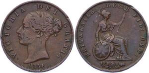 O3205 Great Britain 1/2 Half Penny Victoria 1854 ->Make offer