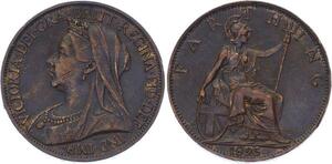 O3216 Great Britain Farthing Victoria 1895 AU UNC ->Make offer