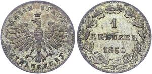 O3269 Germany German States Frankfurt Am Main 1 Kreuzer 1850 Silver BU
