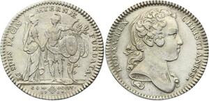 O3284 Rare Jeton Languedoc Préliminaires paix traité SéVille 1728 Argent