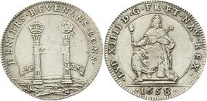 O3287 Rare R2 Jeton Louis XIV Chambre Deniers Revenans Bons 1658 Argent Silver