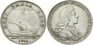 O3301 Rare Jeton Louis XIV Louis Auguste Bourbon 1709 CaNon soleil Argent