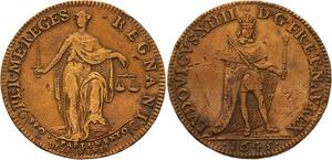 O3335 Rare Jeton R2 Louis XIV Parlement Dijon 1645 sceptre en main ->Make offer