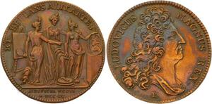 O3341 Rare R2 Jeton Louis XIV Bâtiments Roi 1704 Génies peinture SUP ->M offre