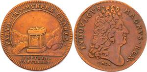 O3348 Jeton Louis XIV Parties Revenus Casuels 1697 Autel chargé d'épis