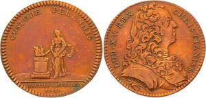 O3350 Jeton Louix XV Parties Revenus Casuels 1736 Feu éternel ->Make offer