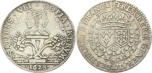 O3382 Rare Jeton Louis XIII Trésorerie Générale Fermes Janiforme 1628 Argent