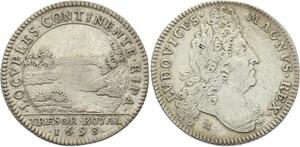 O3389 Jeton Louis XIV Trésor Royal Chambre Fleuve Rives 1698 Argent ->M offre