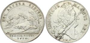 O3393 Jeton Louis XIV Trésor Royal Fleuve Digue 1710 Argent ->M offre