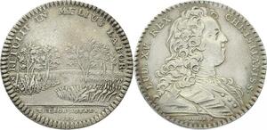 O3405 Rare Jeton Louis XV Trésor Royal Rivière 1729 Argent ->M offre