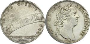 O3406 Jeton Louis XV Trésor Royal Soleil Zodiaque Astrologie 1730 Argent ->FO