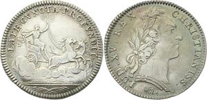 O3422 Rare Jeton Louis XV Royal Aurore Flambeau 1754 Argent ->M offre