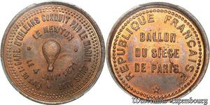 S7635 Finest 10 Centimes Balloon Essai Siège Paris Flor-854 1870 PCGS MS64