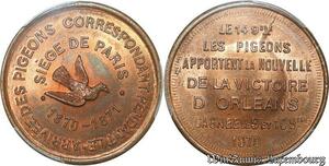 S7643 France 10 Centimes Balloon Essai Siège Paris Flor-850 1870 PCGS MS65