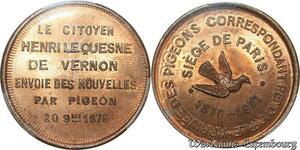 S7652 Finest 10 Centimes Balloon Essai Siège Paris Flor-851 1870 PCGS MS65 GEM