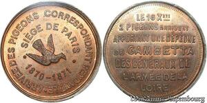 S7653 Finest 10 Centimes Balloon Essai Siège Paris Flor-860 1870 PCGS MS65 GEM