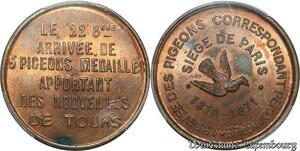 S7656 Finest 10 Centimes Balloon Essai Siège Paris Flor-848 1870 PCGS MS64 GEM