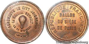 S7661 Siege 10 Centimes Ballon Renault Balloon Gare Orléans 1870 PCGS MS65 RED