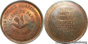 S7662 Finest 10 Centimes Balloon Essai Siège Paris Flor-852 1870 PCGS MS64 GEM