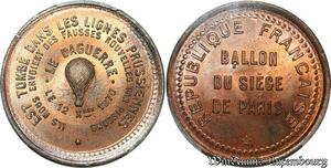 S7664 Finest 10 Centimes Balloon Essai Siège Paris Daguee 1870 PCGS MS65 GEM