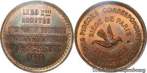 S7665 Finest 10 Centimes Balloon Essai Siège Paris Flor-863 1870 PCGS MS65 GEM