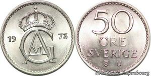 S7873 Suède Sweden 50 Öre Gustave VI 1973 BU FDC !-> Make Offer