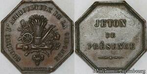 S8746 France Jeton de Présence Octogonal Société Agriculture Gironde delongueil 