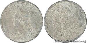 S8767 Argentine 10 Centavos 1883 PCGS AU58 Argent Silver SUP -> Faire Offre 