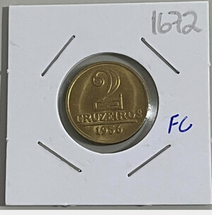 Brasil Coin 2 Cruzeiros 1956 - Aluminum-Bronze - KM# 568 LS1672 UNC