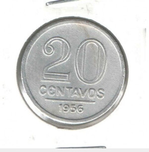 Brazil Coin 20 Centavos 1956 - Aluminum - KM# 565 - LS1413