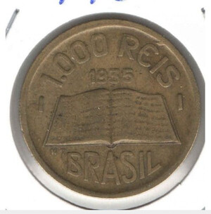 Coin 1000 Reis Brazil 1935 - Aluminium-Bronze - KM# 534 - EB1755