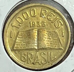 Coin 1000 Reis Brazil 1935 - Aluminium-Bronze - KM# 534 - EB433