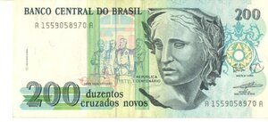 Brazil Banknote 200 Cruzados Novos 1989 - C208 / P-221a - A1559058970A