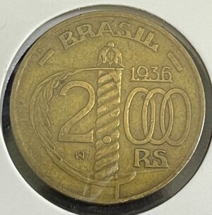 Brazil Coin 2000 Reis 1936 - Aluminium-Bronze - KM# 548 - eb1194