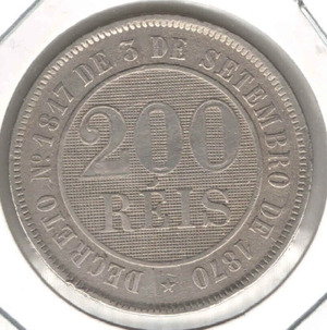 Brazil Coin 200 Réis 1887 - KM# 484 - EB597