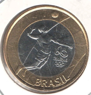 Brazil Coin XXXI summer Olympic Games, Rio 2016 UNC KM# 709 - Volleyball EB809