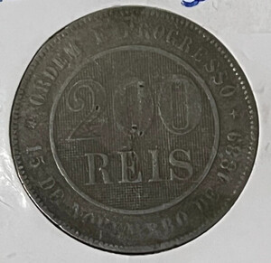 Coin 200 Reis 1893 Brazil - Copper-Nickel - KM# 493 -EB1539