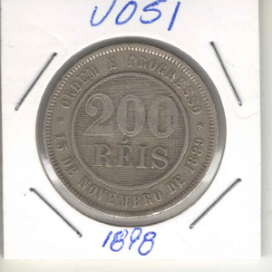 Brazil Coin 200 Réis 1898 - KM# 493 - DE001