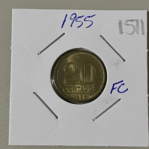 Brazil Coin Moeda 20 Centavos 1955 Aluminium-Bronze KM# 562 - eb1511 UNC