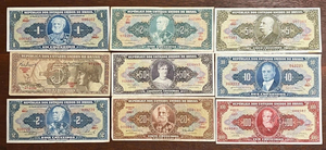 Lot of 9 old Brazilian banknotes 096302