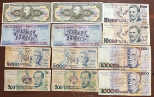 Lot of 12 old Brazilian banknotes 083050